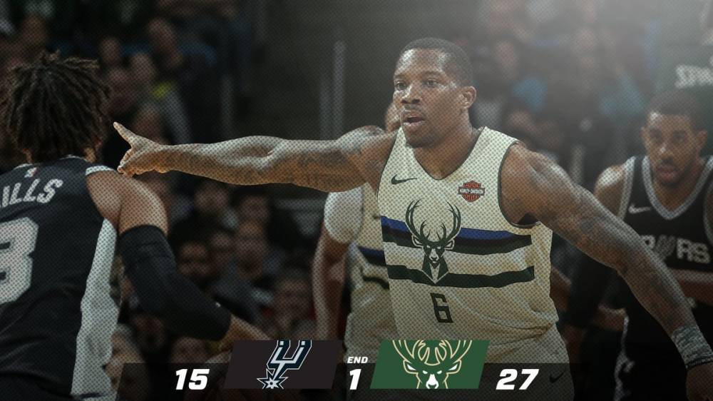 雄鹿力克马刺取得四连胜